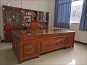 薈楹 紅木家具非洲花梨（學(xué)名：刺猬紫檀）辦公桌實(shí)木電腦桌書(shū)桌寫(xiě)字臺中式豪華大班臺 龍鳳雕花圖 1.6米辦公桌（單桌） 曬單實(shí)拍圖