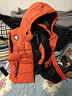國標90絨情侶冬季新款羽絨服男休閑連帽長(cháng)款加厚短款羽絨服馬甲 桔色 2XL 曬單實(shí)拍圖