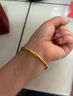中國珠寶（Sino gem）黃金手鐲女999足金素圈活口推拉金鐲子求結婚生日禮物送女友五金 約7g活口推拉手鐲【克重多退少補】 曬單實(shí)拍圖