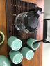 龍泉青瓷功夫茶具高檔提梁壺套裝家用客廳待客泡茶陶瓷涼茶壺喝茶杯輕奢 天青一壺6杯套裝 曬單實(shí)拍圖