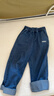 納維凱爾兒童牛仔褲新款男童褲子女童長(cháng)褲學(xué)生褲子百搭舒適 翻邊牛仔褲深藍（女） 130 曬單實(shí)拍圖