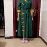 麥潮尚裙子連衣裙民族風(fēng)加厚棉麻女秋冬新款文藝復古麻料長(cháng)裙子顯瘦修身 綠色實(shí)物七分袖 L建議90-115斤 曬單實(shí)拍圖
