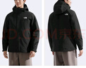 北面（The North Face）機能三合一沖鋒衣男防風(fēng)防水外套550蓬鵝絨內膽25秋冬上新|81QS JK3/宇宙黑 XL/180 曬單實(shí)拍圖