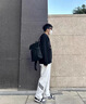 趣米樂(lè )美式條紋衛褲男款秋季垂感潮牌休閑褲子高街oversize運動(dòng)闊腿長(cháng)褲 白灰色 XL 【建議120-140斤】 曬單實(shí)拍圖