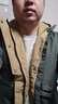 羅蒙（ROMON）秋冬加棉加厚外套男士青年棉衣服休閑連帽工裝款防風(fēng)夾克沖鋒衣男 M1091灰綠色 3XL 曬單實(shí)拍圖
