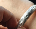 唯一（Winy）銀手鐲足銀9999古法鐲子女款純銀飾品媽媽生日禮物送老人長(cháng)輩 曬單實(shí)拍圖