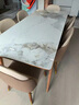 匠吉軒實(shí)木巖板餐桌現代簡(jiǎn)約進(jìn)口白蠟木實(shí)木腿長(cháng)方形亮光白色巖板餐桌椅 1.4*0.8米+6椅 曬單實(shí)拍圖