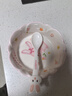 五和（WUHE）粉萌兔兒童餐具女孩新款嬰兒輔食碗寶寶碗分格餐盤(pán)卡通可愛(ài)水杯 【3件套】花邊碗+杯子+勺子 曬單實(shí)拍圖