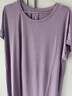 三槍睡裙女士短袖薄款50s莫代爾老年媽媽連衣裙透氣寬松中裙 塵胭紫 XL 曬單實(shí)拍圖