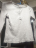 優(yōu)衣庫女裝羅紋亨利領(lǐng)T恤/長(cháng)袖修身短款內搭打底25新款479591 02 淺灰色 M /160/84A 曬單實(shí)拍圖