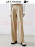 太平鳥(niǎo)女裝直筒闊腿西裝褲秋季寬松顯瘦多巴胺休閑長(cháng)褲 卡其 S 曬單實(shí)拍圖
