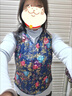 中老年女士馬甲內穿秋冬新款碎花緊身加厚保暖棉背心大碼媽媽坎肩 藍色碎花 2XL 100-115斤 曬單實(shí)拍圖