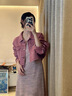 妍莉芬（yanlifen）穿搭衣服牛仔外套吊帶裙子套裝女秋季2025年新款針織連衣裙兩件套 樹(shù)莓紫【吊帶裙+外套】 S【建議85斤-110斤】 曬單實(shí)拍圖