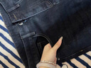 名郎（MELLEN）高端牛仔褲男士2025新款冬季加絨保暖男褲寬松直筒中年休閑長(cháng)褲子 藍黑色5935R 32 （2尺5建議140斤左右） 曬單實(shí)拍圖