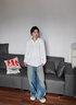 曇蓓漫打底衫男長(cháng)袖V領(lǐng)T恤春秋季內搭肌理感衣服休閑百搭慵懶風(fēng)韓式穿搭 肌理感長(cháng)袖【白色】 2XL 【建議135-150斤】 曬單實(shí)拍圖
