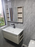 法恩莎奶油風(fēng)浴室柜陶瓷一體盆衛生間洗手洗臉盆柜側邊收納多功能組合 70CM+半封鏡柜-送全套配件 曬單實(shí)拍圖