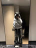 棉致美式復古小惡魔外套女春秋季2025新款高街潮流寬松連帽開(kāi)衫衛衣 1006淺灰色【高品質(zhì)45】 L 105-125斤 曬單實(shí)拍圖