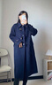 范思藍恩22FS4106韓系氣質(zhì)牛角扣大衣女秋冬學(xué)院風(fēng)雙面羊毛呢外套 藏青色 XS 曬單實(shí)拍圖