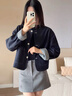 愛(ài)麥依小香風(fēng)格子雙面穿牛仔外套女春秋感寬松顯瘦小個(gè)子夾克上衣潮 藍色【早秋/初秋/秋季/春 M 100-115斤 曬單實(shí)拍圖