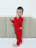 MQDMINI童裝兒童秋衣秋褲紅色男女童保暖內衣套裝寶寶睡衣?馬上來(lái)財 曬單實(shí)拍圖