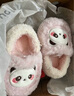 牧童兒童棉拖鞋冬季保暖室內鞋萌趣卡通熊貓系列寶寶居家鞋 熊貓粉140 曬單實(shí)拍圖