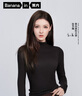 蕉內（Bananain）【明星同款】熱皮501+女士保暖衣內搭長(cháng)袖T恤肌底衣打底衫秋冬 【張予曦同款|小高領(lǐng)】黑色 M 曬單實(shí)拍圖