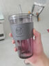 鳴譽(yù)大容量杯子ins高顏值耐高溫水杯吸管杯極光玻璃杯帶蓋小眾咖啡杯 煙灰+蓋+玻璃吸管+四葉草套 350ML-普通款【不】 曬單實(shí)拍圖