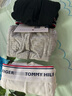 Tommy Hilfiger【三條裝】男裝提花腰邊棉質(zhì)微彈貼身青少年四角褲平角內褲 白色/灰色/黑色004 3條 L 曬單實(shí)拍圖