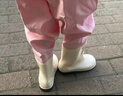 臻佑（Grsaed）兒童下水褲戶(hù)外玩水服捉魚(yú)趕海半身涉水褲背帶連體鞋防水沙灘淡綠 曬單實(shí)拍圖