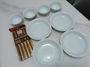景德鎮官方影青中式陶瓷碗高溫瓷碗碟套組純色盤(pán)子碗盤(pán)餐具套裝喬遷禮物 青黛-4碗4盤(pán)10筷子18頭-禮盒裝 曬單實(shí)拍圖