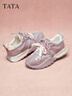 他她（TATA）厚底休閑阿甘鞋女鞋2025春秋CM702CM5 米色 37 曬單實(shí)拍圖