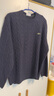 LACOSTE【王一博同款】法國鱷魚(yú)男裝圓領(lǐng)絞花羊毛衫|AH2924 166/藏青色 XL 6 曬單實(shí)拍圖