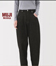 無(wú)印良品（MUJI）女式 木棉混 牛仔桶形褲 女款褲子 25年冬季 女裝 蘿卜褲 黑色 M (160/66A) 曬單實(shí)拍圖
