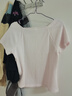 優(yōu)衣庫女裝紋理感方領(lǐng)T恤/短袖內搭顯瘦479585 10 水粉色 L /160/88A 曬單實(shí)拍圖