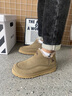 公羊棉鞋男冬季新款戶(hù)外加絨加厚皮毛一體雪地靴男軟底防滑保暖板鞋男 土黃色 【加絨款】 41 曬單實(shí)拍圖