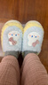 【全網(wǎng)爆款】?jì)和尥闲信ㄍ蓯?ài)秋冬季家用新款厚底保暖寶寶 升級版天藍兔子拖鞋 38-39 (適合37/38腳穿) 曬單實(shí)拍圖