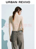 UR秋冬新款女裝純色打底修身立領(lǐng)長(cháng)袖針織衫UWB940010 卡其 XL 曬單實(shí)拍圖