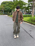 JEEP SPIRIT工裝褲男2025新款彎刀褲男士春夏季薄款美式?jīng)_鋒褲直筒休閑褲子男 灰綠色  常規 L 曬單實(shí)拍圖