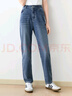 百圖betu女裝2025夏季新款牛仔褲時(shí)髦撞色洗水老爹哈倫褲褲子2503X04 牛仔色 M 曬單實(shí)拍圖