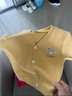 宜爽兒寶寶春秋針織外套男童開(kāi)衫女寶針織衫外出上衣 黃色   100    曬單實(shí)拍圖