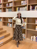 香影復(fù)古格子毛呢半身裙女2025冬季新款含羊毛高腰顯瘦咖色中長(zhǎng)裙 咖色 S 曬單實(shí)拍圖