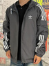 adidas經(jīng)典三條紋運(yùn)動連帽夾克外套男女春季阿迪達(dá)斯三葉草 深灰   XL 曬單實(shí)拍圖