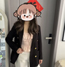 韓曼柯（HANMANKE）西裝外套女商務(wù)面試職業(yè)正裝西服日常通勤百搭女士黑色小西裝外套 曬單實(shí)拍圖