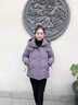 鴨鴨（YAYA）品牌年輕媽媽羽絨服短款2025新款洋氣中老年裝女士冬季厚外套 灰紫色 L (建議90-105斤) 曬單實(shí)拍圖