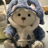 毛絨玩具熊玩偶泰迪小熊公仔布娃娃教師節禮物女生日禮物送女友 藍色鯊魚(yú)衣服+白色小熊 30cm【禮袋裝+星星燈】 曬單實(shí)拍圖
