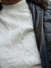 帕羅100%山羊絨25秋冬新款厚款柔軟絞花復古寬松毛衣針織羊絨衫女 新古董白 M 160/100 曬單實(shí)拍圖