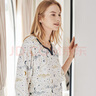 nest designs孕產(chǎn)婦月子服女士雙層紗布休閑哺乳衣家居服套裝 長(cháng)袖長(cháng)褲睡衣 初雪-紗布前片可掀款 M碼（建議身高165-170cm） 曬單實(shí)拍圖