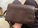 裘真信封包女鏈條斜挎單肩包休閑復古小包植鞣頭層牛皮包包 咖啡色-中號 曬單實(shí)拍圖