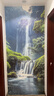 側目墻上自粘墻貼畫(huà)帶框掛畫(huà)瀑布畫(huà)流水生財入戶(hù)玄關(guān)掛畫(huà)過(guò)道走廊山水 油畫(huà)布+原木色實(shí)木掛軸 寬100厘米高200厘米 曬單實(shí)拍圖