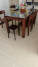 林氏家居胡桃色橡木全實(shí)木餐桌長(cháng)方形大板桌椅子餐桌帶椅子一套LH122 【胡桃色】1.4米餐桌+D餐椅*4 曬單實(shí)拍圖